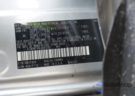 2020 Toyota Rav4 Hybrid Xle z USA, uszkodzony, nr VIN 4T3R6RFV9LU001595